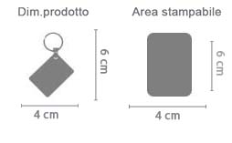 Portachiavi in Masonite Rettangolare area di stampa da personalizzare del prodotto