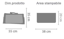Crea borsone palestra area di stampa da personalizzare del prodotto