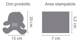 Peluche Coniglio con Foto area di stampa da personalizzare del prodotto