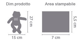 Peluche Ranocchio con Foto area di stampa da personalizzare del prodotto