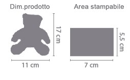 Peluche Orsetto con Foto area di stampa da personalizzare del prodotto