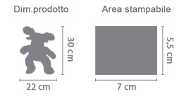 Peluche Alce con Foto area di stampa da personalizzare del prodotto