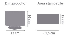 Lampada Quadrata con Foto area di stampa da personalizzare del prodotto