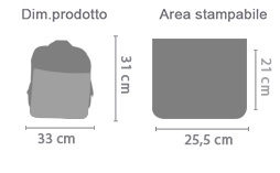 Crea Zaino per Bambino area di stampa da personalizzare del prodotto