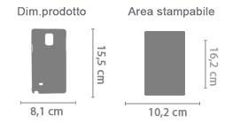 Cover Galaxy Note 4 stampa 3D area di stampa da personalizzare del prodotto