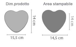Scatola di Latta Cuore area di stampa da personalizzare del prodotto