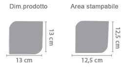 Cornice Personalizzata Portaoggetti area di stampa da personalizzare del prodotto