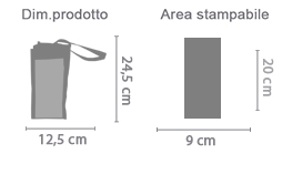 Borsa Portabottiglie in Tessuto area di stampa da personalizzare del prodotto