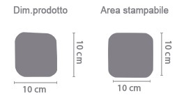 Crea Sottobicchiere Quadrato in Masonite area di stampa da personalizzare del prodotto