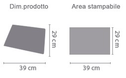 Crea Tagliere Rettangolare in Vetro area di stampa da personalizzare del prodotto