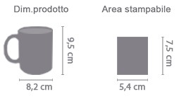 Tazza con Foto area di stampa da personalizzare del prodotto