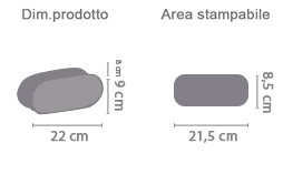 Crea Astuccio Portaoggetti area di stampa da personalizzare del prodotto
