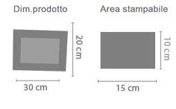 Cornice personalizzata con cupido e cuori rossi area di stampa da personalizzare del prodotto