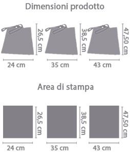 Borsa Shopping Collage area di stampa da personalizzare del prodotto
