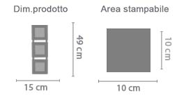 Cornice Foto Tre Riquadri Bianco Celeste area di stampa da personalizzare del prodotto