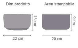 Borsellino Personalizzato area di stampa da personalizzare del prodotto