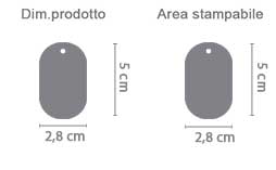 Ciondolo Classico area di stampa da personalizzare del prodotto