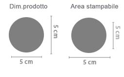 Calamita Tonda in Masonite area di stampa da personalizzare del prodotto