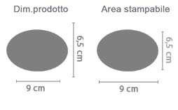 Calamita Ovale in Masonite area di stampa da personalizzare del prodotto