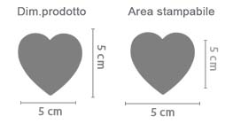 Calamita Cuore in Masonite area di stampa da personalizzare del prodotto