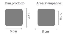 Calamita Quadrata in Masonite area di stampa da personalizzare del prodotto