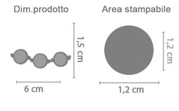 Collana Ciondolo Tre Cerchi area di stampa da personalizzare del prodotto