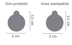 ciondolo tondo area di stampa da personalizzare del prodotto