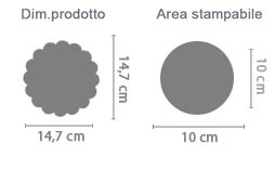 Cornici Foto Rotonde a Fiore area di stampa da personalizzare del prodotto