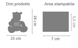 Peluche Scoiattolo Personalizzato area di stampa da personalizzare del prodotto
