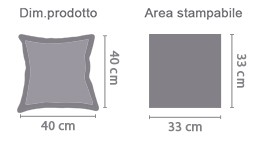 Cuscino classico personalizzato area di stampa da personalizzare del prodotto