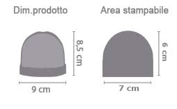 Crea palla di neve campana area di stampa da personalizzare del prodotto
