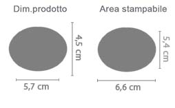 Spilla Ovale Grande Personalizzata area di stampa da personalizzare del prodotto