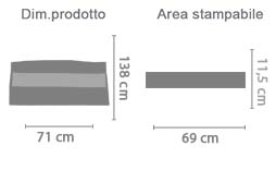 Asciugamani Doccia 71x138 cm area di stampa da personalizzare del prodotto