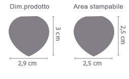 Portachiavi in Cristallo a Cuore area di stampa da personalizzare del prodotto