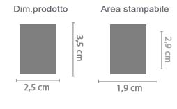 Portachiavi in Cristallo Rettangolari area di stampa da personalizzare del prodotto