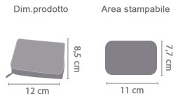Portafoglio jeans personalizzato area di stampa da personalizzare del prodotto