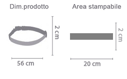 Collare per Cani Fascia stretta area di stampa da personalizzare del prodotto