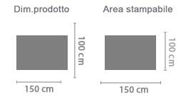 Striscione 150x100 Personalizzato area di stampa da personalizzare del prodotto