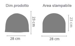 Cappello in Pile Corto Personalizzato area di stampa da personalizzare del prodotto