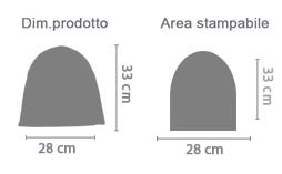 Cappello in Pile Lungo Personalizzato area di stampa da personalizzare del prodotto