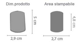 Collana Ciondolo Rettangolare con Foto area di stampa da personalizzare del prodotto
