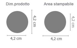 Portachiavi Tondo Colorato Personalizzato area di stampa da personalizzare del prodotto