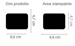 Portachiavi Rettangolare Colorato Personalizzato area di stampa da personalizzare del prodotto