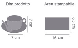 Tazza caffè Americano area di stampa da personalizzare del prodotto