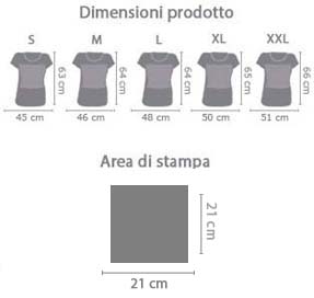 Maglia donna in cotone Bianca area di stampa da personalizzare del prodotto