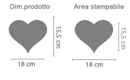 Targa per Porta a Cuore in Legno area di stampa da personalizzare del prodotto