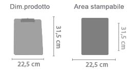Portablocco a4 con pinza Personalizzato area di stampa da personalizzare del prodotto