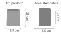 Portablocco con Pinza Formato A5 area di stampa da personalizzare del prodotto