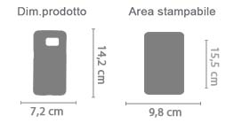 Cover S7 Samsung Personalizzata 3D area di stampa da personalizzare del prodotto