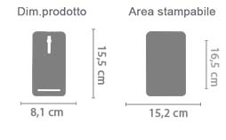 Cover Zenfone 2 Asus Stampa 3D area di stampa da personalizzare del prodotto